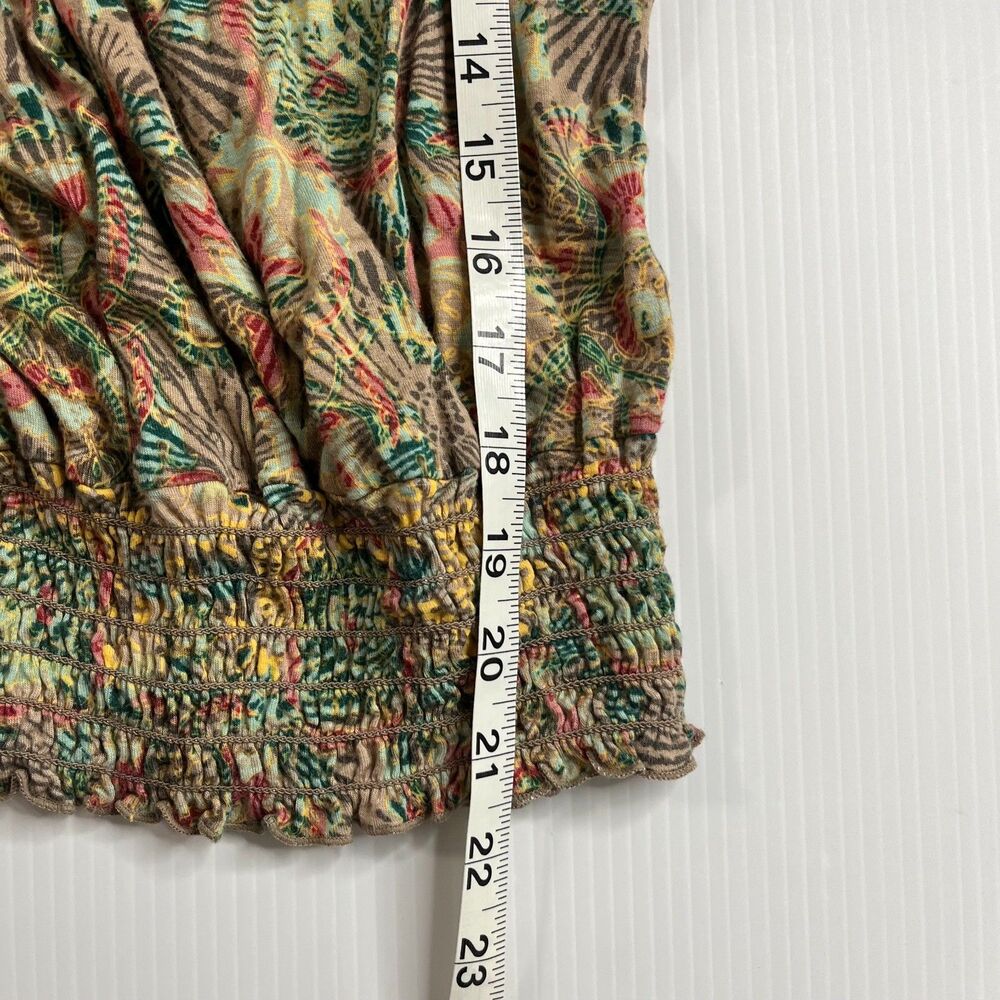 American Rag Blouse XS Tropical Elastic Waist top women’s - Picture 5 of 7